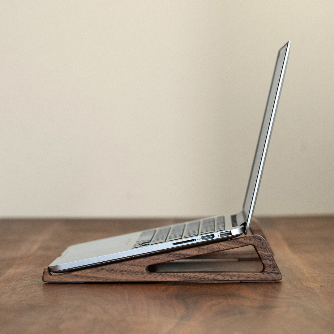 Support pour Ordinateur Portable en Bois de Noyer