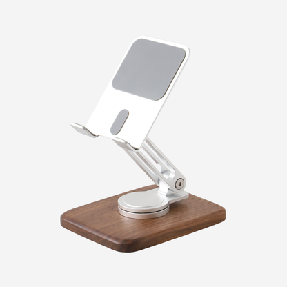 Support de Téléphone en Bois Réglable et Rotatif à 360°