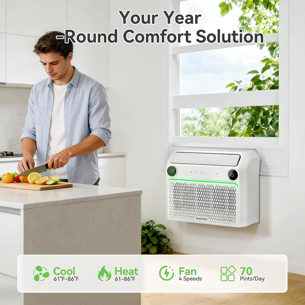ZAFRO 12,000 BTU U-Shaped Smart Inverter Window Air Conditioner with Heat for Rooms Up To 550 sq. ft. - image 4