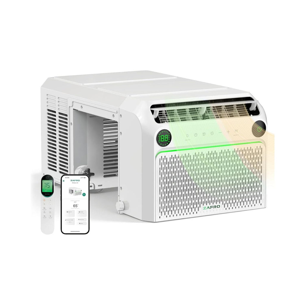 ZAFRO 12,000 BTU U-Shaped Smart Inverter Window Air Conditioner with Heat for Rooms Up To 550 sq. ft.