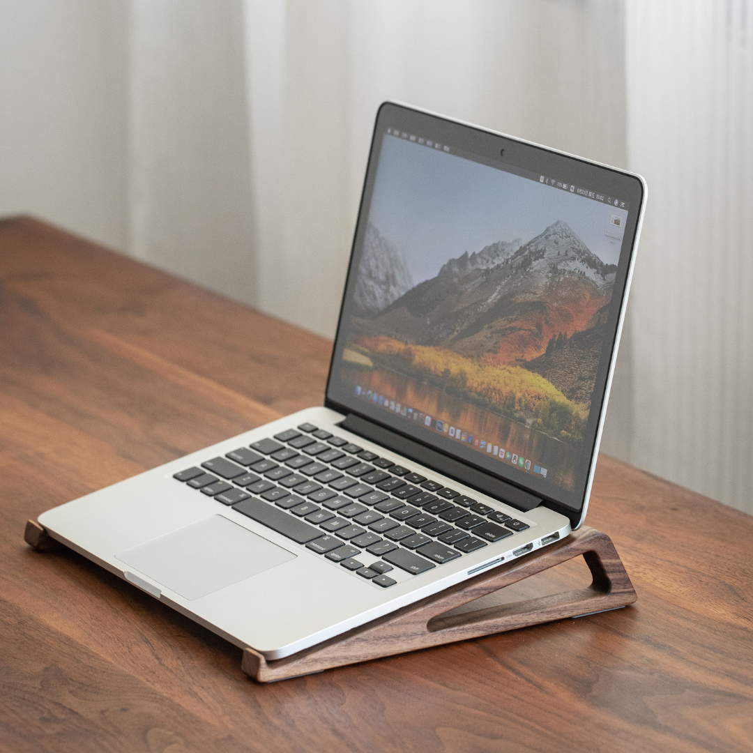 Support pour Ordinateur Portable en Bois de Noyer