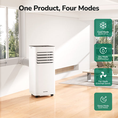 ZAFRO 8,000 BTU (5,000 BTU SACC) Portable Air Conditioner Cools Up To 250 sq. ft. - image 2