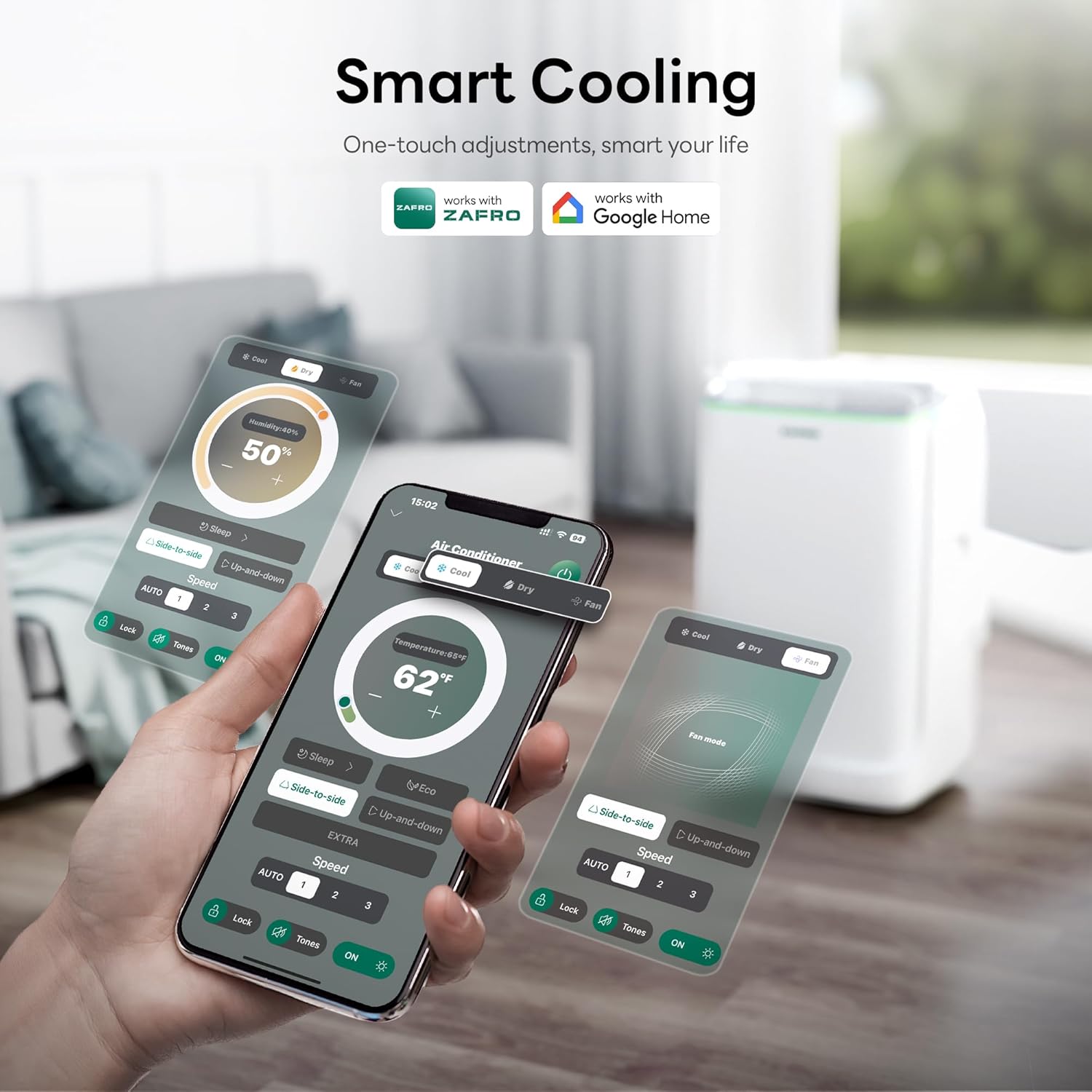 ZAFRO 16,000 BTU (12,000 BTU SACC) Dual Hose Smart Inverter Portable Air Conditioner Cools Up To 600 sq. ft. - image 4
