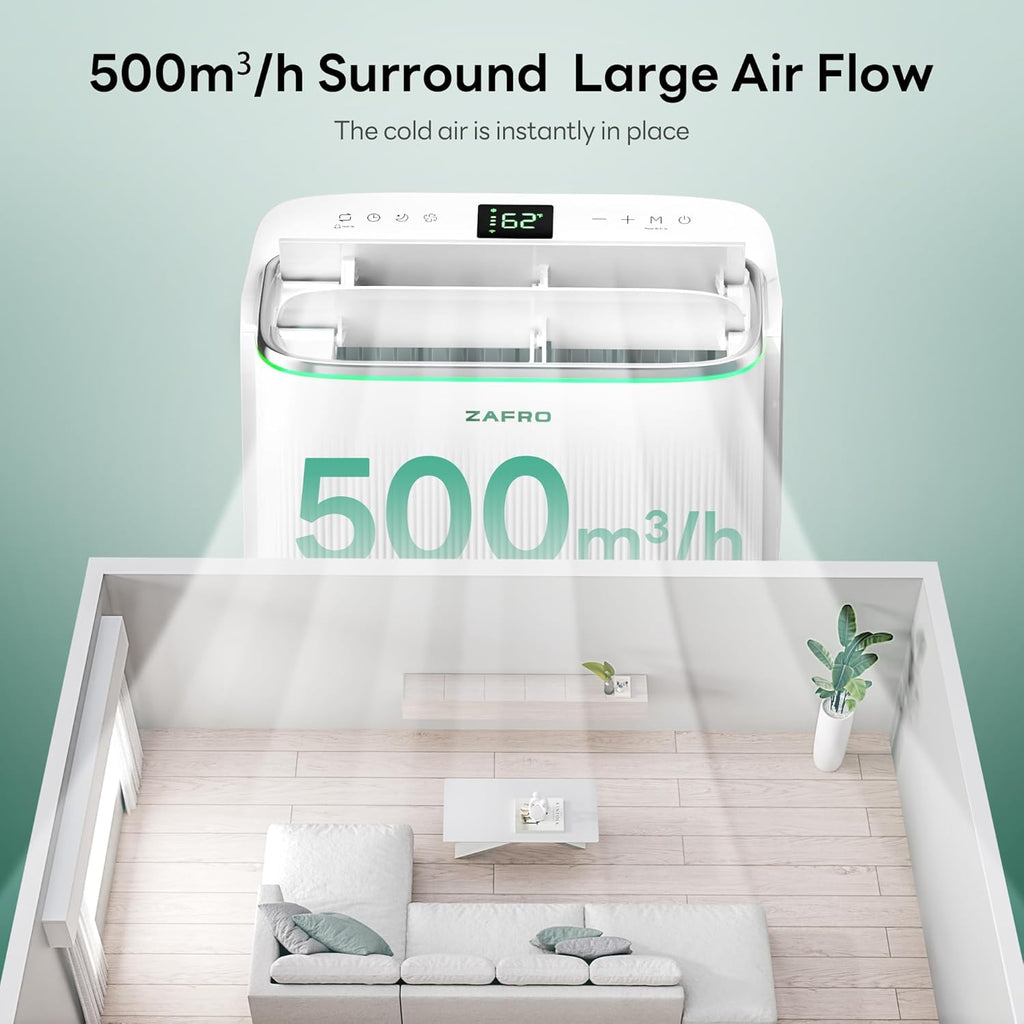 ZAFRO 16,000 BTU (12,000 BTU SACC) Dual Hose Smart Inverter Portable Air Conditioner Cools Up To 600 sq. ft. - image 3