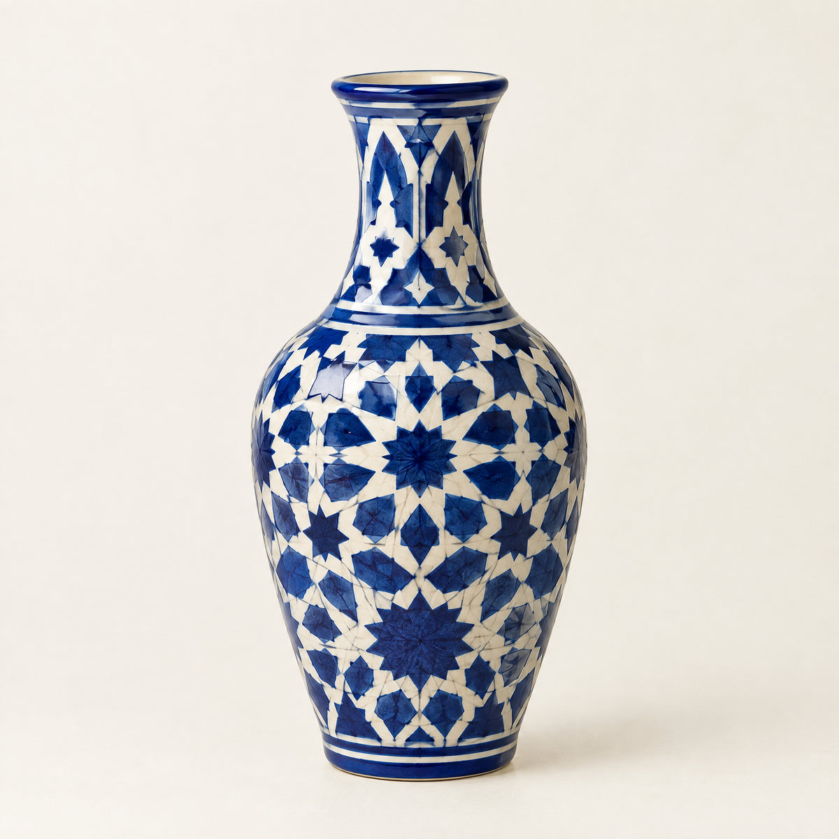 Atlas Blue - Geometric Ceramic Vase