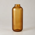 Noor Glass - Ribbed Amber Glass Vase